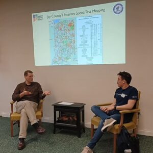 Travis Richards and Gary Thompson chat about broadband in Jay County
